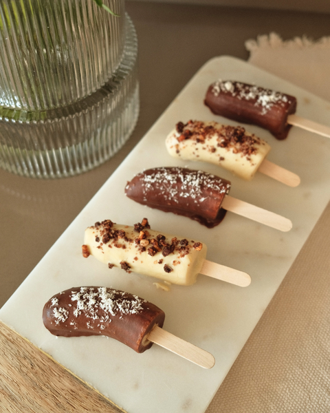 Receita: Popsicles de Banana e Chocolate Vegan