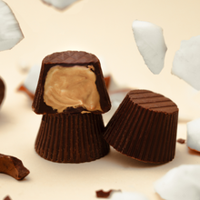 Carregar imagem no visualizador da galeria, C1 Bombons de chocolate 70% cacau recheados com coco e baunilha (80g)
